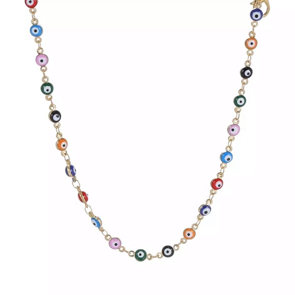 Spiritual Evil Eye Multicolor Choker Necklace - Picture 5 of 8